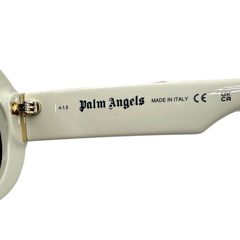 Palm Angels ELFIN PERI103 0107 Aviator Sunglasses - White / Dark Grey